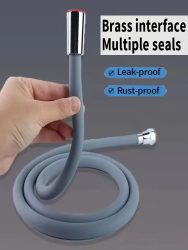 Neue 1,5/2/3M Silikon Dusche Kopf Schlauch Flexible Anti-Wicklung Rohr Hochdruck Leistungsstarke Dusche Rohr bad Armatur Zubehör