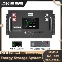 JKESS 16S 48V LiFePo4 Batterie-Kit DIY Leere Gehäusebox 51,2V 314AH 16KWH Energiespeichersystem JKBMS mit RS485 RS232 CAN LCD