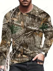 Männer Bäume Camouflage 3D Druck Langarm Rundhals T-shirt Männer Frauen Mode Übergroßen Tops Tees Outdoor Sport T-shirt Camo