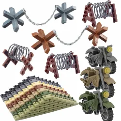 MOC Military Base & City Street Barrier Bausatz ? Modularer Stacheldrahtzaun, Straßensperre und Kontrollpunktsteine