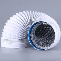 ?150/160 mm/170 mm PVC-Aluminiumfolien-Lüftungsrohr, weißer flexibler Verbundschlauch, skalierbares Rauchrohr, Küchenabluftventilator