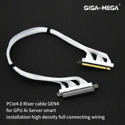 PCIe 4.0 X16 GPU Riser-Kabel Gen4 PCI Express Grafikkarten-Verlängerungskabel Hochgeschwindigkeits-Abschirmung Flexibel für AI-Server-PC