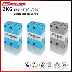 DSPOWER 2 kg 180 °   270 °   360 °   Programmierbarer Baustein-Servo, poröser Bit, bidirektionale Ausgangsprogrammierung für DIY-Roboterspielzeug