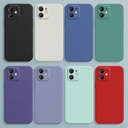Candy Color Silikon Soft Case für iPhone 11 12 13 Mini 14 15 16 Plus 16e 17 Air Pro Max stoßfeste Kamera Schutzhülle