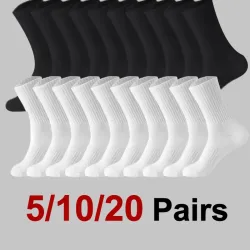 5/10/20 Paar neutrale, einfarbige Rundhalssocken für Frühling und Sommer, schweißabsorbierend, atmungsaktiv, bequem, Ganzjahres-Sportsocken