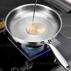 22/24/26/28/30cm Titan-Edelstahl-Bratpfanne Antihaft-Wok für Zuhause, Eier, Steak, Induktion, Gasherd, Küchenkochgeschirr