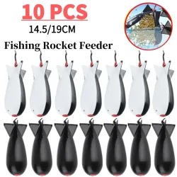 10 Stück Karpfenangeln Rocket Feeder Spod Bomb Schwimmköderhalter Spomb Pellet Feeder Positionierungs-Angelzubehör