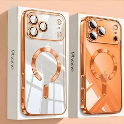 Galvanisierte Weiche Magnetische Transparente Hülle für iPhone 17 Air 16 15 14 13 12 11 Pro Max Plus, Kompatibel mit MagSafe Kabelloser Aufladung