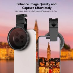 APEXEL 67 mm hochwertiger runder Telefon-Polarisationsobjektiv-Kamerafilter ND-Filter und CPL-Filter für iPhone, Huawei und Smartphones