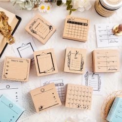 Leichter Retro-Kalenderstempel aus Holz, Superman-Katze, monatlicher Wochenkalender, DIY-Druckstempel aus dekorativem Material, verschiedene Stempel