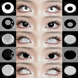 EYESHARE, EYESHARE Cosplay Weiß Farbige Kontaktlinsen 2 stücke Crazy Red Kontaktlinsen Anime Schwarz Augenlinsen Halloween Schönheit Make-Up Objektiv