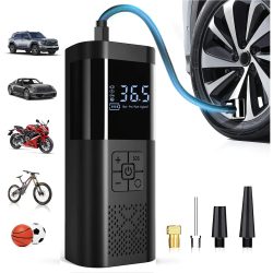 Tragbarer Auto-Luftkompressor, 3 x schnellere 150 PSI kabellose Reifenfüllpumpe mit Digitalanzeige für Auto, Motorrad, Fahrrad, Luftpumpe
