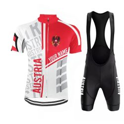 Maßgeschneidertes österreichisches Kurzarm-Radtrikot für Herren, Sport-Team-Set, Radtrikot, atmungsaktives Radsport-Top