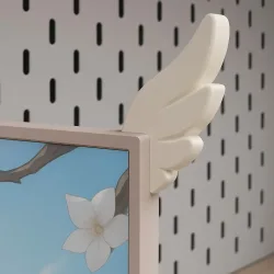 Ein Paar 3D-Druck, niedliche dekorative Ornamente, E-Sportzimmer, rosa Flügel, Monitor, dekorative Ornamente, kreative Geschenke für Freunde