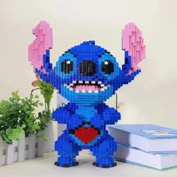 Riesiges 33 cm großes niedliches Stich-Spielzeugblock-Set ? perfektes Geburtstagsgeschenk für Kinder und Erwachsene, pädagogische und lustige Bausteine