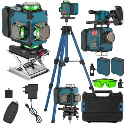 4D 16-Linien-Laser-Nivelliergerät 360° °   Automatische Nivellierung Horizontal und Vertikal Professionelles Laser-Nivelliergerät mit Stativ für Renovierung/Bildaufhängung