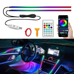 110 cm APP Control Auto Umgebungs Lichter LED Innen RGB Symphonie Atmosphäre Licht Acryl Streifen Dashboard Dekoration Schiebedach
