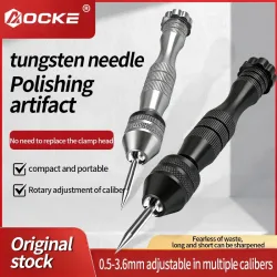 AOCKE Wolfram-Nadelhalter Wolframelektroden-Schärfer Argon-Lichtbogenschweißen Wolframnadel-Schleifklemme Max. 0,5-3,6MM