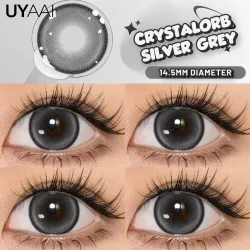UYAAI, UYAAI 1 Paar graue Linsen, schwarze farbige Kontaktlinsen für Augen, koreanischer Stil, große Augenlinsen für Frauen, natürliche Schönheit, Schüler