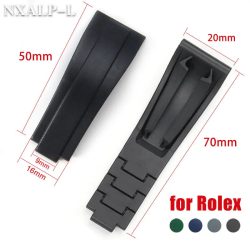 20 mm Gummi-Silikon-Uhrenarmband für Rolex DAYTONA SUBMARINER GMT Yacht-Master-Armband für Herren, Sport-Taucharmband, verstellbare Größe