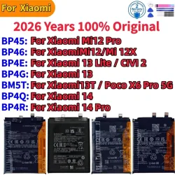 2026 Original-Akku für Xiaomi Mi CIVI 2 Poco X6 Pro 12X 12 12S 13 13T 14 Lite Pro Akku BP45 BP46 BP4E BP4G BM5T BP4Q BP4R