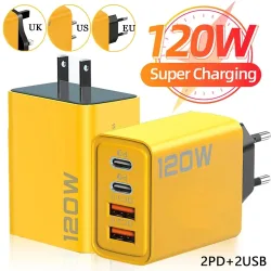 120W Multi-Port USB Typ-C Schnell-Ladegerät PD QC3.0 Netzteil EU US UK Stecker für iPhone 17 16 15 14 Samsung Xiaomi