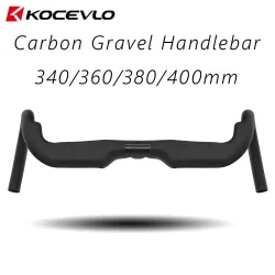 KOCEVLO Carbon-Gravel-Lenker, leicht gebogen, für Rennräder, interne Kabelführung, Straßenlenker 340/360/380/400/420mm