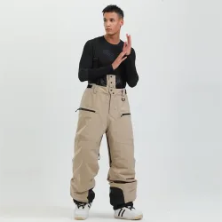 Gsou Outdoor Sport Berg-Skihose für Damen, Winter Wasserdichte Snowboard-Latzhose für Herren und Damen, Warme Schneehose bis -40 Grad