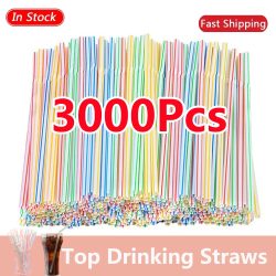 50/1000/3000Pcs Bunte Trinkhalme rietjes Bar Milch Tee Party Hochzeit Küche Home Zubehör Getränke Stroh Großhandel