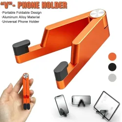 Tragbarer Universeller Aluminium-Handyhalter in Mini-Größe, Faltbare Tischhalterung, V-förmiger Mobiltelefon-Ständer, Zusammenklappbarer Halter für Mobiltelefone