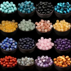 Natürliche Runde Tigerauge Amazonit Lava Türkis Achate Jaspis Granat Spacer Lose Stein Perlen Für Schmuck Machen DIY Armband