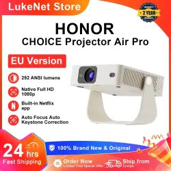 HONOR CHOICE Projektor Air Pro Tragbarer Projektor mit integriertem Netflix, 292 ANSI Lumen, nativer 1080P FHD, Autofokus & automatische Trapezkorrektur, Wi-Fi 6, 180° °   Drehbare Halterung 0,55 kg