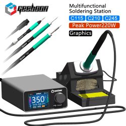 GEEBOON 220W TC22 Lötstation kompatibel mit 115/210/245/T12 Lötspitze Farbkurvenanzeige Löt-Nacharbeitsstation