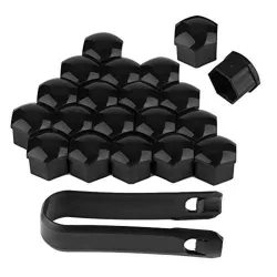 20Pcs Auto Rad Mutter Abdeckungen Bolzen Kappen 17/19/21mm Anti-Rost Staub Schwarz Hexagon auto Reifen Hub Schraube Außen Schutz Kappen