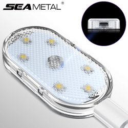 SEAMETAL 5 V Auto-LED-Beleuchtung, Finger-Touch-Sensor, Leselampe, LED-Attraktionslichter, USB-Aufladung, 6 Glühbirnen für Auto-Innenbeleuchtung