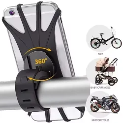Silikon-Fahrrad-Handyhalterung, universeller Fahrrad- und Motorrad-Handyhalter, Lenker-Clip-Halterung für 4 bis 6,5 Zoll große Handys