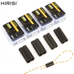 Hirisi 100 Stück Doppel-Kupfer-Angelrohre ? Crimp-Hülsen, Angeldraht-Verbinder, Angelzubehör AG161