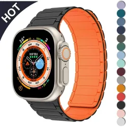 Magnetisches Silikonarmband für Apple Watch Band Ultra 2 49 mm 45 mm 41 mm Armband für Iwatch Serie 9 8 7 6 SE 5 4 38 42 mm 44 mm 40 mm
