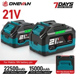 ONEVAN 22500mAh 15000mAh Lithium-Ionen-Akku, geeignet für Lüfter, Schraubenschlüssel, wiederaufladbarer Akku für Makita 18V 21V Akku-Werkzeug