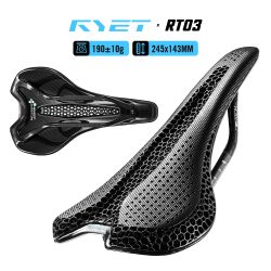 RYET Carbon 3D-gedruckter Sattel, ultraleicht, 190 g, 7 x 9 cm, Fahrradsitz für Männer und Frauen, Triathlon, Rennrad, MTB, Mountainbike, Gravel, Fahrradteile