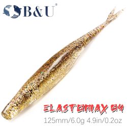 B&U-Floating Super Fluke Angelköder, künstliche Gummiköder, Barsch-Hechtangeln, Minnow-Angelköder, 125 mm