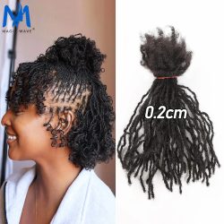 0,1cm-0,2cm Breite Sister Locs Extensions Echthaar Lockige Spitzen Permanente Micro Locs Extensions Natürlich Aussehende Weiche Dreadlocks