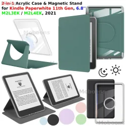 Für Kindle Paperwhite 11. Generation Hülle 360 °   Rotation Magnetischer abnehmbarer Ständer 2-in-1-Schlafausdeckung 6,8'' 2021 M2L3EK/M2L4EK Funda