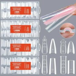256-teiliges Set Nagel-Sandwich Dual-Form Nageltips Schnelles Aufbau-Gel-System Vollabdeckende Tips Nagelverlängerungsform