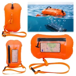 Schwimmboje Wasserdichter Trockensack mit Touchscreen-Handyfach, Schwimmsicherheitsflöße für Freiwasserschwimmer und Triathleten, Schleppflöße