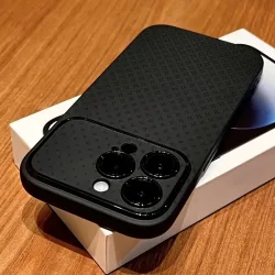 Line Star Schwarze Praktische Fenster-Handyhülle für iPhone 18 17 Air 16 15 14 13 12 11 Plus Pro Max X XS XR Stoßfeste Matte Weiche Hülle