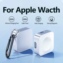 Tragbares kabelloses Uhren ladegerät Typ c 8-polig zwei Schnitts tellen für Apple Watch S9 8 7 6 5 4 3 2 1 se Ultra Series Schnell ladegerät
