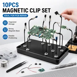 Magnetisches Löt-Dritthandwerkzeug, Flexibler Leiterplattenhalter mit Krokodilklemmen für Elektronik-Reparatur, Schweißen, DIY-Modellbau und Malen