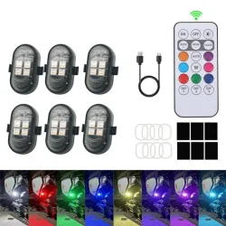 2/4/6 stücke Drahtlose Fernbedienung LED Strobe Licht für Auto Motorrad Drone Roller Anti-kollision Warnung lampe Flash Anzeige