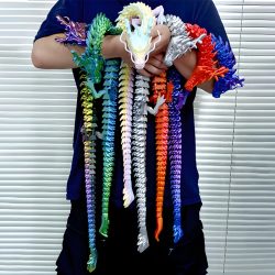 88 cm 3D-gedruckter Edelstein-Drachen-Kristall-Zappelspielzeug, drehbarer beweglicher Drache, Geschenk für Kinder mit ADHS, perfekt als Geburtstagsgeschenk